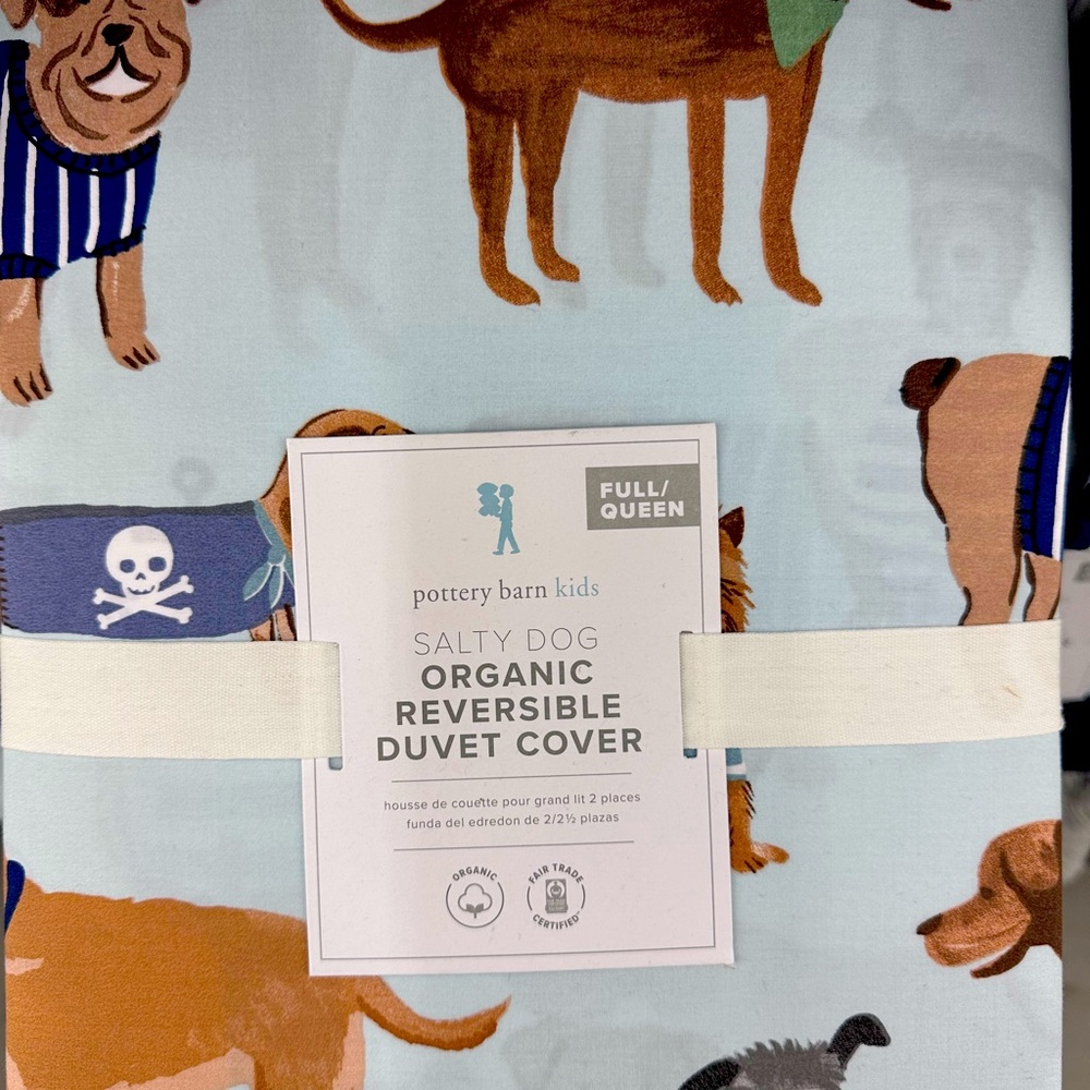 Pottery Barn Kids Salty Dog Nautical Coastal Duvet - Full/Queen - NEW